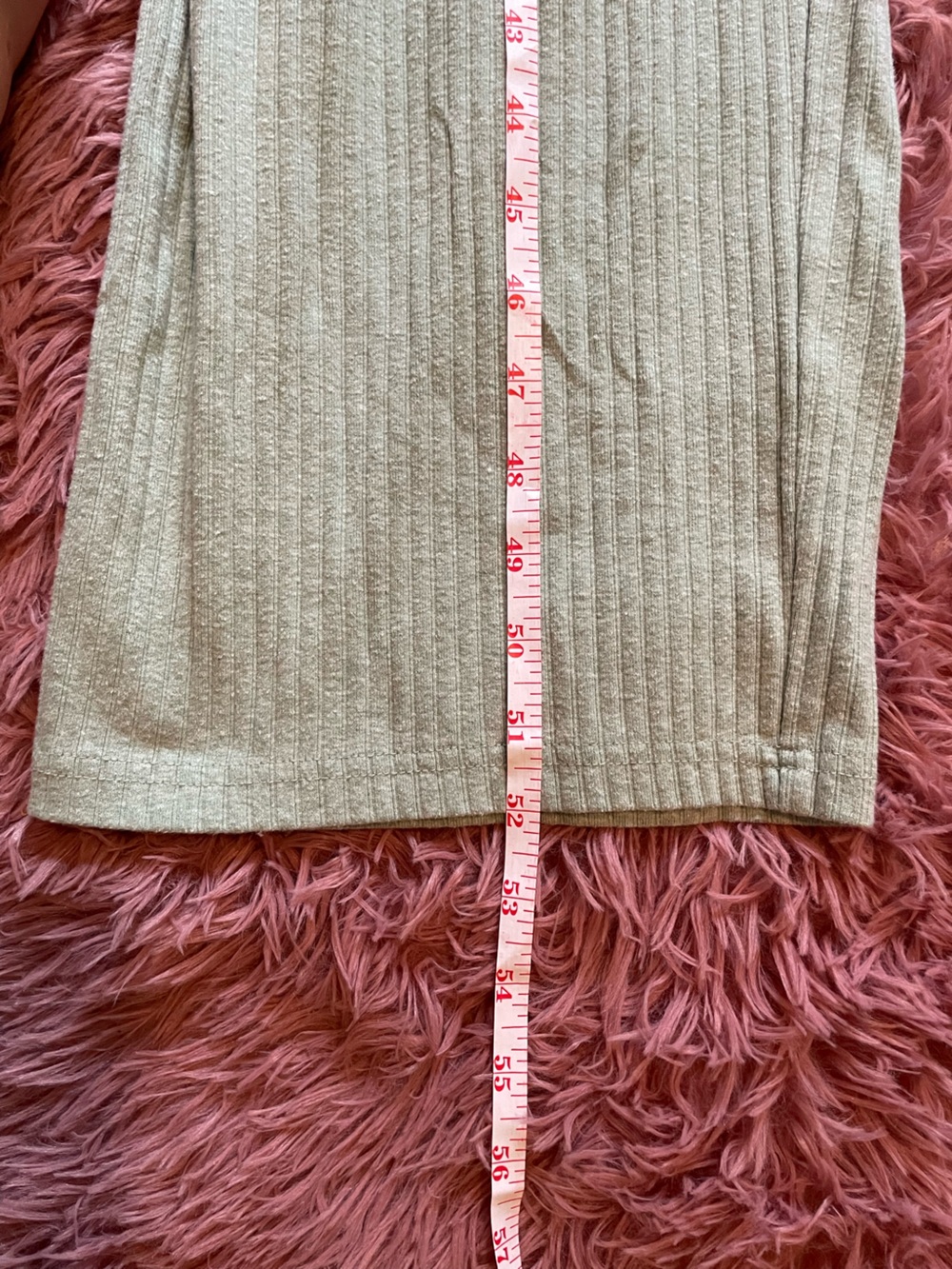 Sleeveless Ribbed Wide-Leg Jumpsuit in Sage Green - Picture 6 of 7